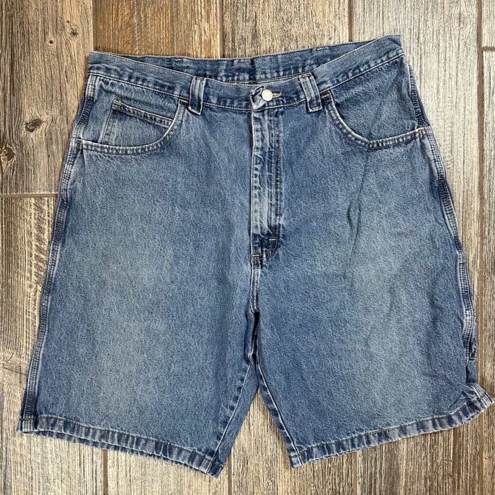 Wrangler Hero Denim‎ Shorts Men's Size 36 Blue Workwear Casual Y2K